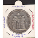 FRANCIA 5 Franchi 1873 A - Ercole Argento  KM# 820.1 Circolata